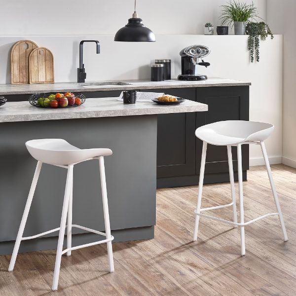 Renzo Bar Stool White Roomset