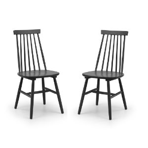 ALASSIO SPINDLE BACK DINING CHAIR - BLACK