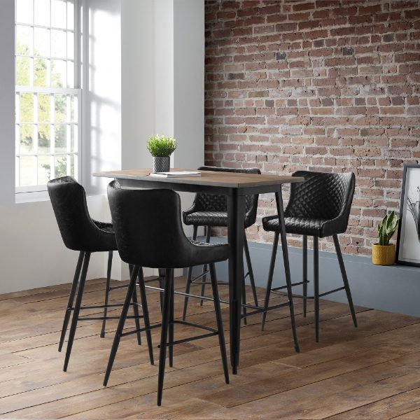 LUX205 - Luxe Faux Leather Bar Stool Black Roomset_1