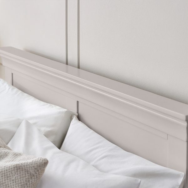 CLERMONT 150CM KING BED - LIGHT GREY