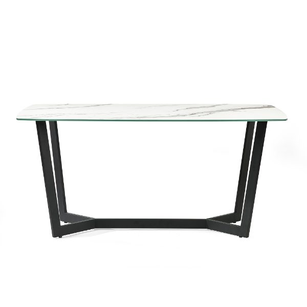 Olympus Dining Table White Marble - Front