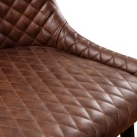 Luxe Faux Leather Bar Stool - Brown