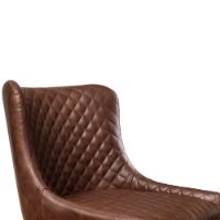 Luxe Faux Leather Bar Stool - Brown