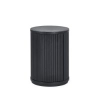 LOU009 - Louis Black Fluted Side Table with Door Cutout_1