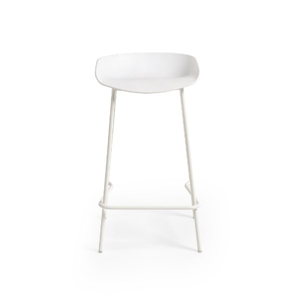 Renzo White Bar Stool - Front