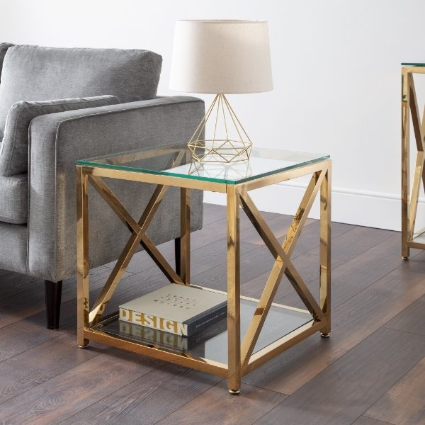 Miami Gold Lamp Table Roomset