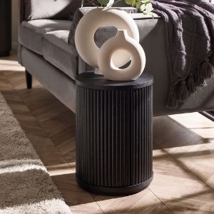 LOU009 - Louis Black Fluted Side Table with Door Roomset_1