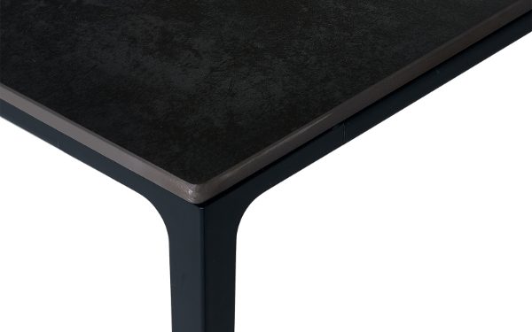 MIAMI RECTANGULAR STONE TOP DINING TABLE - SLATE GREY