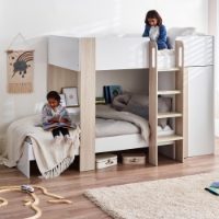 HOR201 - Horizon Bunk Bed Pale Wood &amp; White Roomset_1