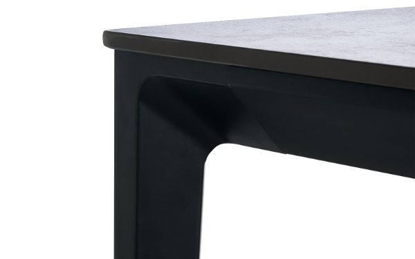 MIAMI RECTANGULAR STONE TOP DINING TABLE - SLATE GREY