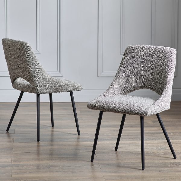 IRIS BOUCLE DINING CHAIR - GREY