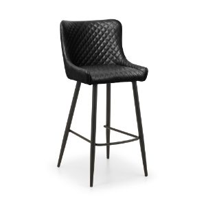 LUX205 - Luxe Faux Leather Bar Stool Black Cutout_1