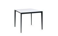 MIAMI SQUARE STONE TOP DINING TABLE - WHITE MARBLE