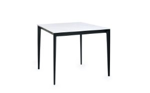 MIAMI SQUARE STONE TOP DINING TABLE - WHITE MARBLE