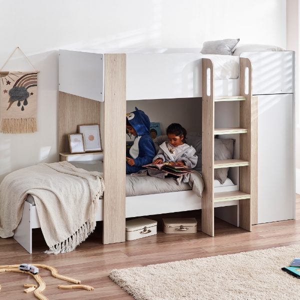 HOR201 - Horizon Bunk Bed Pale Wood &amp; White Roomset_2