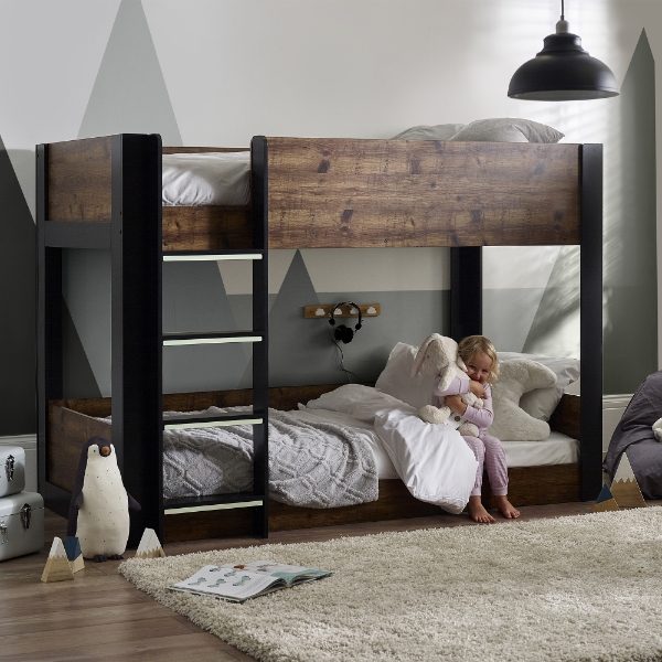 Solomon Bunk Bed -  Rustic And Black