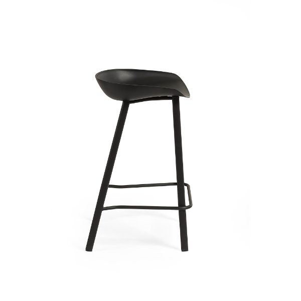 Renzo Black Bar Stool - Side