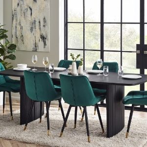 LOU004 - Louis Black Fluted Extending Dining Table Roomset_1