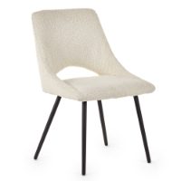 IRIS BOUCLE DINING CHAIR - IVORY