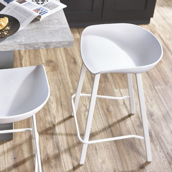 Renzo Bar Stool White Roomset - Detail