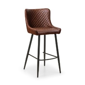 Luxe Faux Leather Bar Stool - Brown