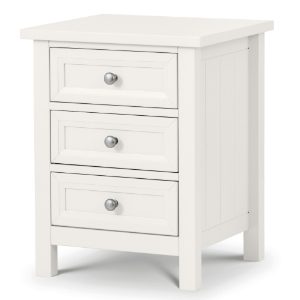 Maine 3 Drawer Bedside White